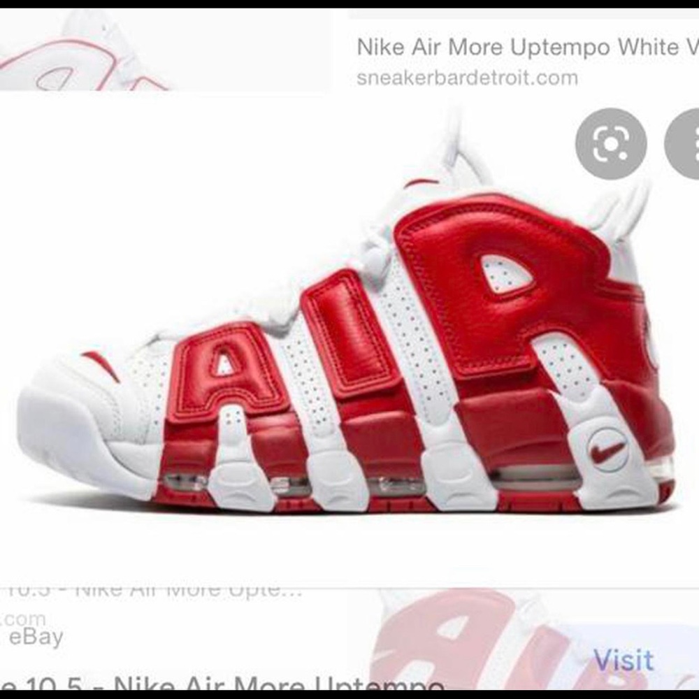 Nike uptempo red and white